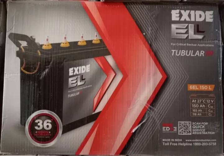 Exide 6EL 150L Tubular Battery (165AH) battery