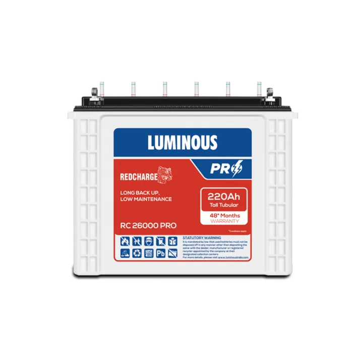 Luminous RC26000 PRO 220AH Tall Tubular Inverter Battery battery